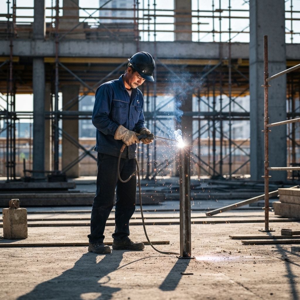 Travaux de soudure avec étincelles